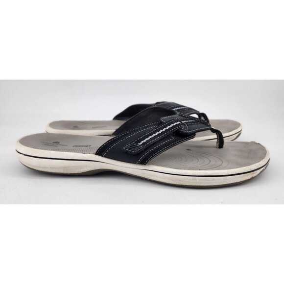 Clarks Cloudsteppers Women's Size 9 M Black T Strap Thong Sandals Flip Flops - Picture 6 of 11